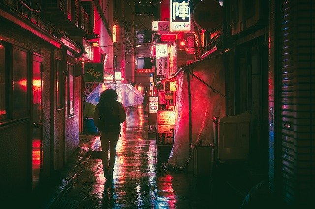 Japonsko v noci